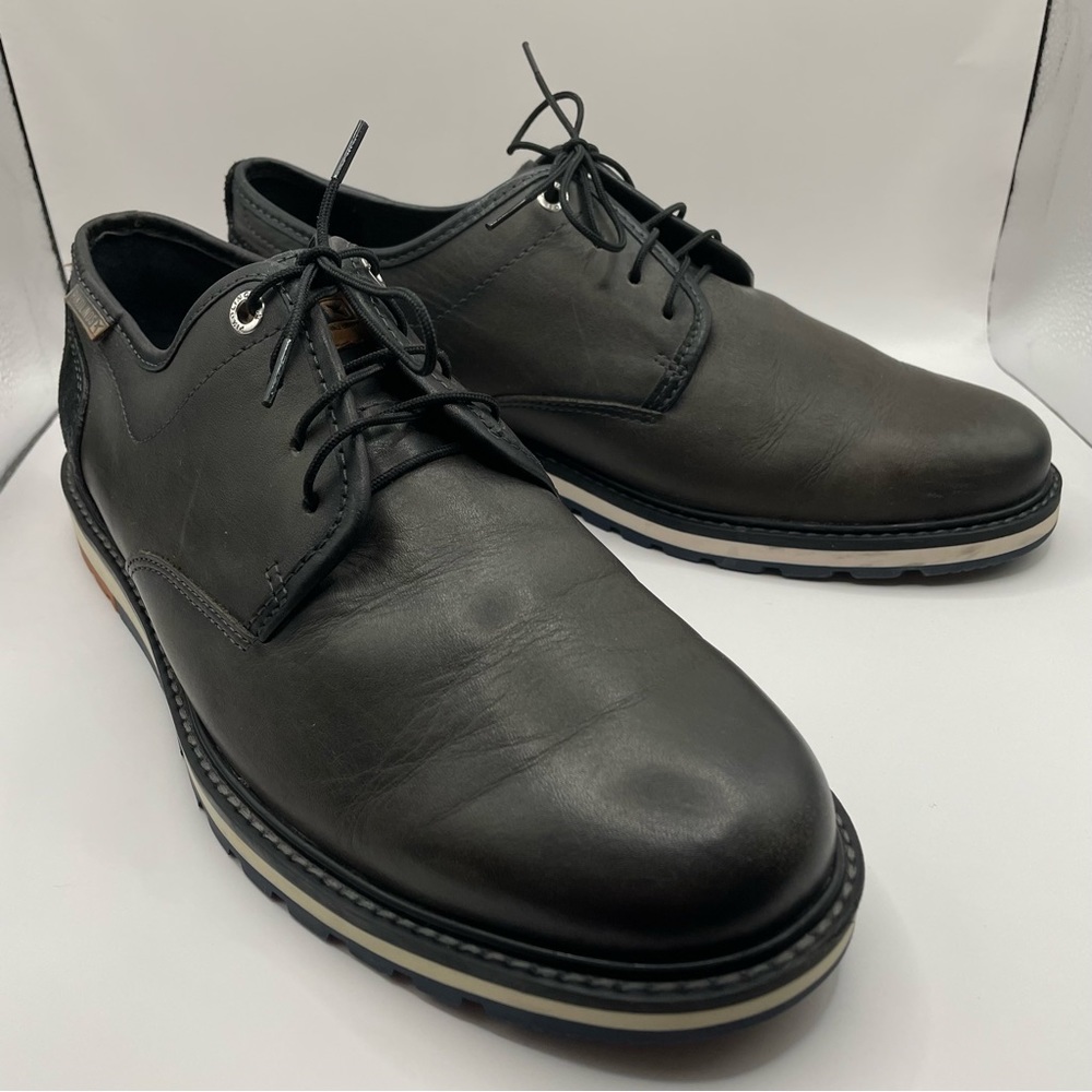 Pikolinos Grey-Brown and Black Leather and Suede Oxford Size 42 (US 8½-9)